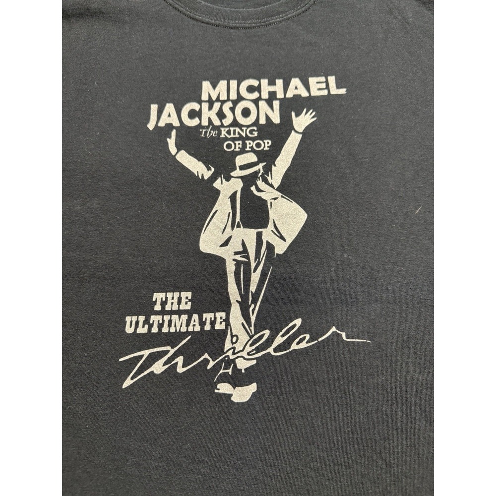 Vtg Michael Jackson King Pop Graphic T-Shirt Black 1958 - 2009 Memorial Men's XL